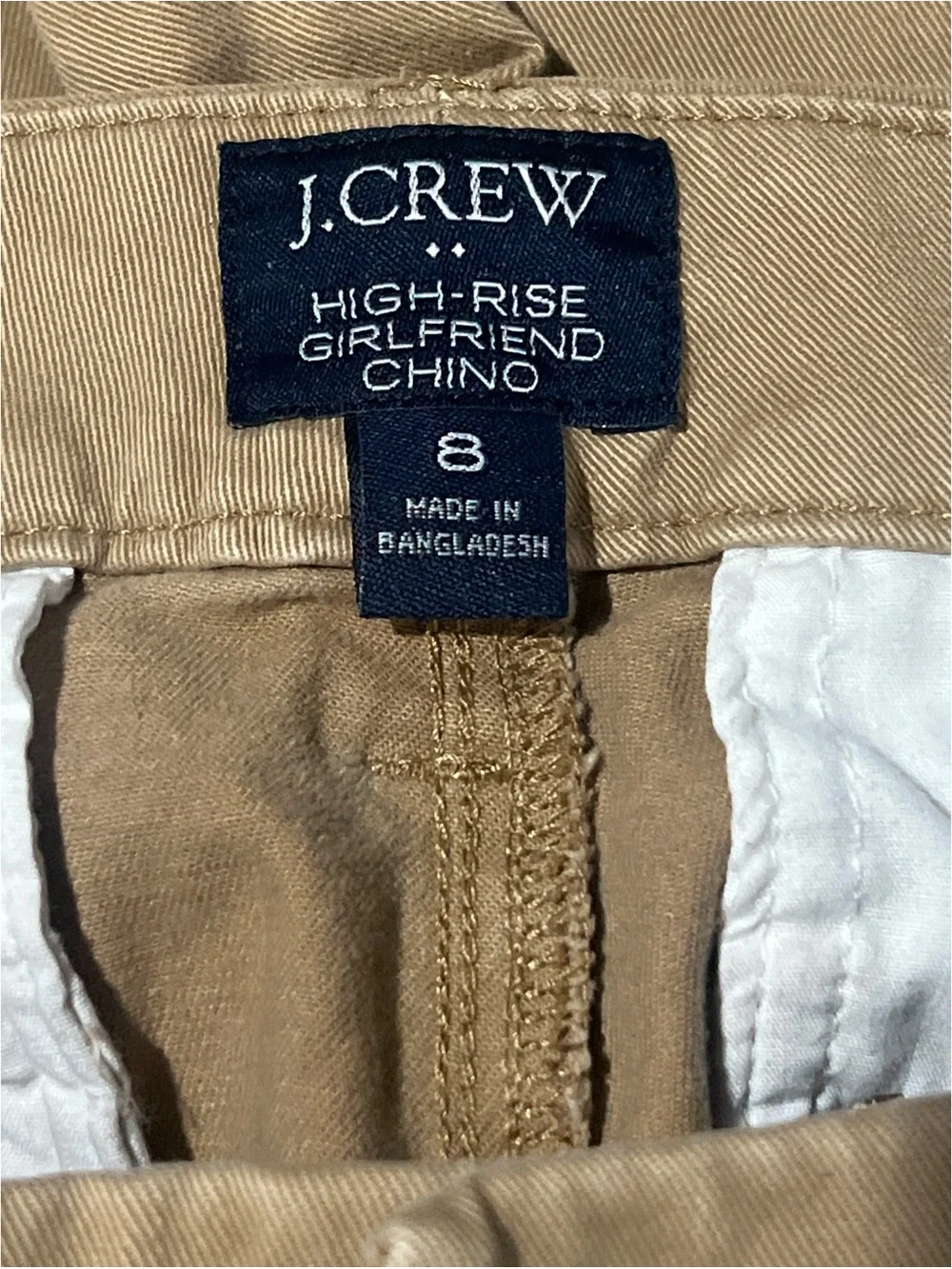 J.Crew Pant Women's 8 Tan Beige High-Rise Girlfriend Chino AD156